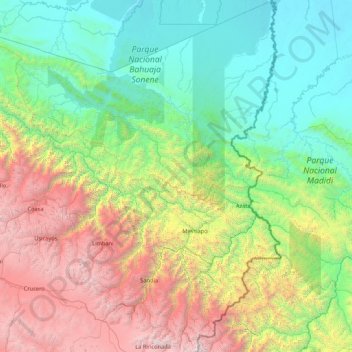 Province of Sandia topographic map, elevation, terrain