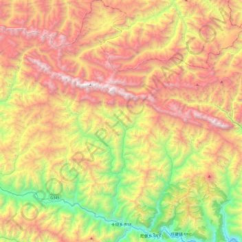 卡坝乡 topographic map, elevation, terrain
