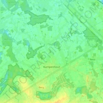 Kampenhout topographic map, elevation, terrain