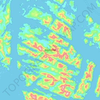 Isla Farrel topographic map, elevation, terrain
