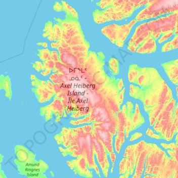 Axel Heiberg Island topographic map, elevation, terrain