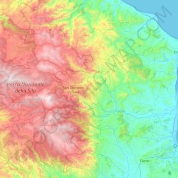 Neto topographic map, elevation, terrain