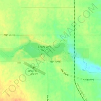 Beeds Lake topographic map, elevation, terrain