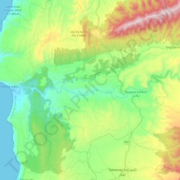 Tafedna topographic map, elevation, terrain