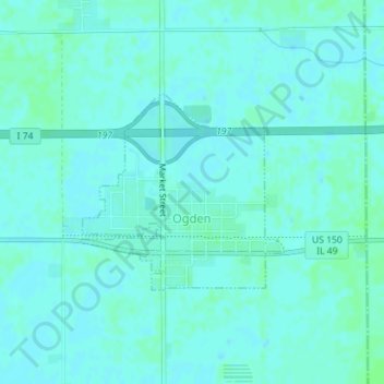 Ogden topographic map, elevation, terrain