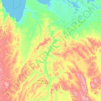 Yana River topographic map, elevation, terrain