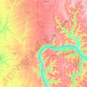 Jefferson County topographic map, elevation, terrain