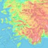 Aegean Region topographic map, elevation, terrain