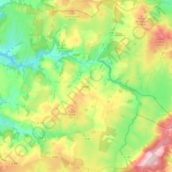 Curan topographic map, elevation, terrain