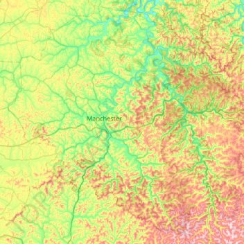 Clay County topographic map, elevation, terrain
