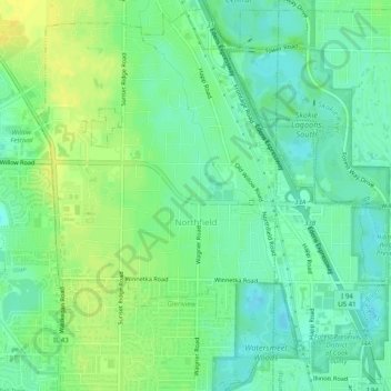 Northfield topographic map, elevation, terrain