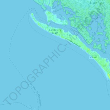 Fort Myers Beach topographic map, elevation, terrain