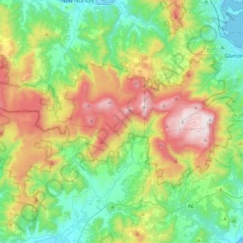 Wellington Park topographic map, elevation, terrain