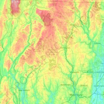 Northwest Hills Planning Region topographic map, elevation, terrain