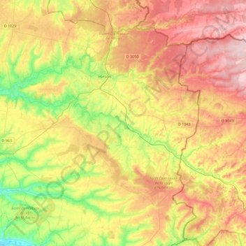 Le Ton topographic map, elevation, terrain