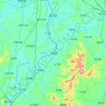 Lukou District topographic map, elevation, terrain