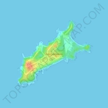 Isla Contadora topographic map, elevation, terrain