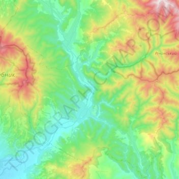 Довжанська сільська громада topographic map, elevation, terrain