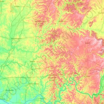Hoosier National Forest topographic - Thumbnail