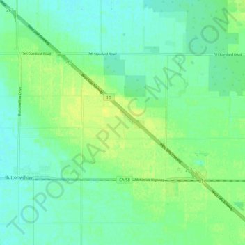 Buttonwillow topographic map, elevation, terrain
