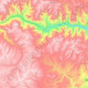 Vilcanchos topographic map, elevation, terrain