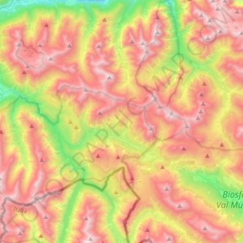Parco Nazionale Svizzero topographic map, elevation, terrain