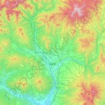 Numata topographic map, elevation, terrain