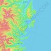 下閉伊郡 topographic map, elevation, terrain