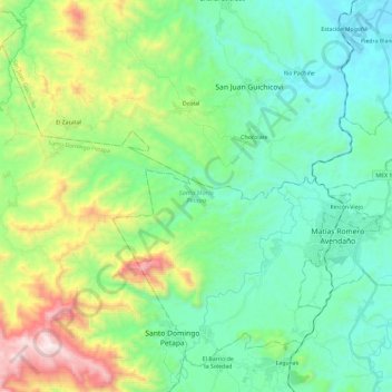 Santa María Petapa topographic map, elevation, terrain