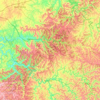 Red River topographic map, elevation, terrain