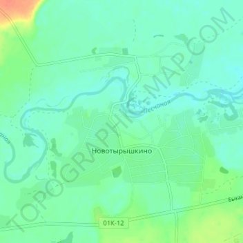 Новотырышкино topographic map, elevation, terrain