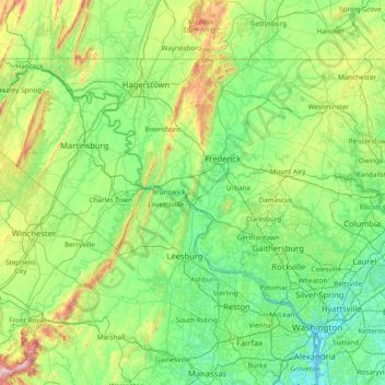 Islands Of The Potomac Wildlife Management Area topographic map, elevation, terrain