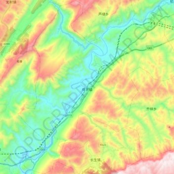 保家镇 topographic map, elevation, terrain