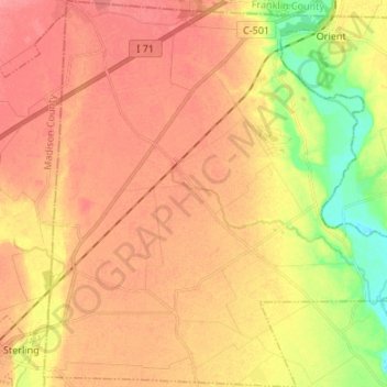 Darby Township topographic map, elevation, terrain