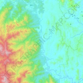 Sungai Pergau topographic map, elevation, terrain