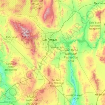 Clark County topographic map, elevation, terrain