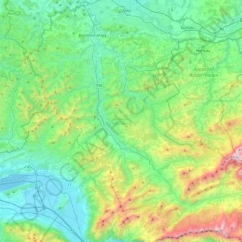 Wahlkreis Toggenburg topographic map, elevation, terrain