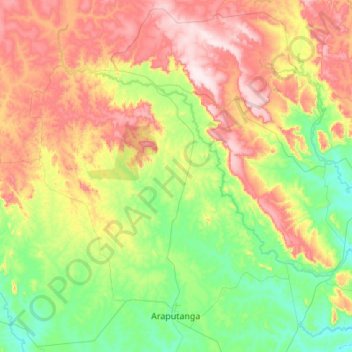 Araputanga topographic map, elevation, terrain