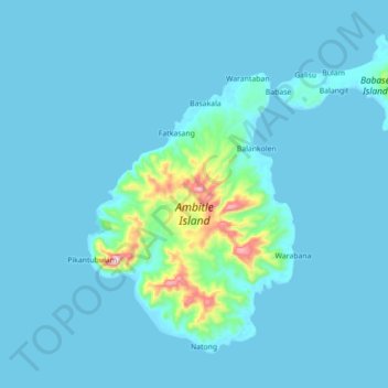 Feni Islands topographic map, elevation, terrain