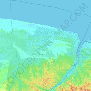 Marowijne topographic map, elevation, terrain