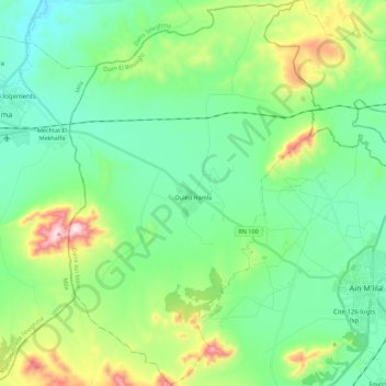 Ouled Hamla topographic map, elevation, terrain