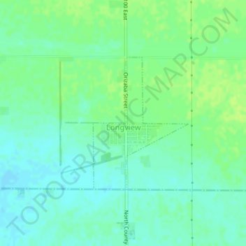 Longview topographic map, elevation, terrain