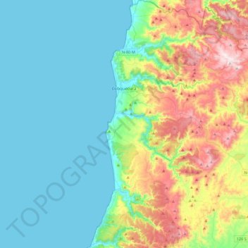 Cobquecura topographic map, elevation, terrain
