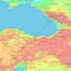 Black Sea Region topographic map, elevation, terrain