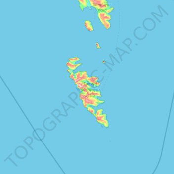 Suðuroy topographic map, elevation, terrain