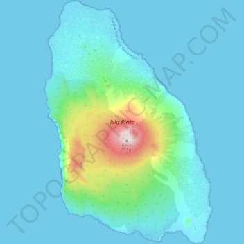 Isla Pinta topographic map, elevation, terrain