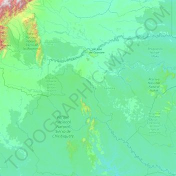 Guaviare topographic map, elevation, terrain