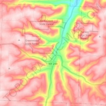 Town of Greenwood topographic map, elevation, terrain