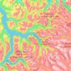 Fjord topographic map, elevation, terrain