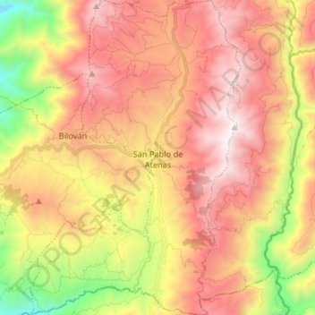 San Pablo de Atenas topographic map, elevation, terrain